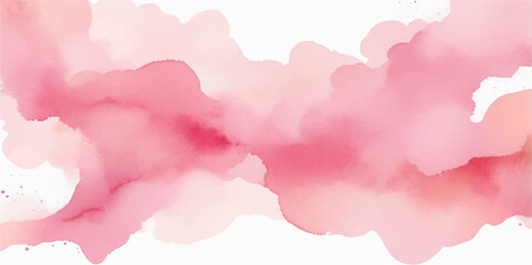 Abstract pink watercolour background with soft clouds and light sky texture