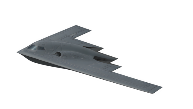 Studio-Style Side View of Northrop Grumman B-2 Spirit Flying Low with USAF Markings PNG