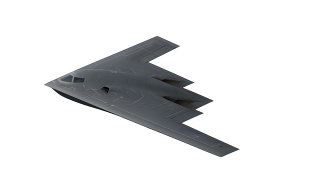 Studio-Style Side View of Northrop Grumman B-2 Spirit Flying Low with USAF Markings PNG