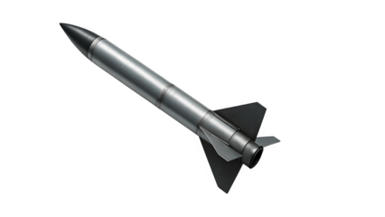 High-Resolution Studio Photo of Interceptor Missile with Stabilizing Fins