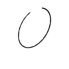 Hand-Drawn Black Ink Oval Circle Sketch on a White Background