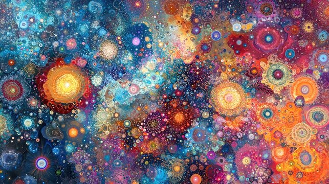 cosmic canvas of algorithmic stars forming complex patterns