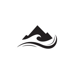 Mountain and forest vector template climber simple logo idea