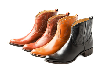 Leather Boots for Fashion and Durability - Isolated on White Background