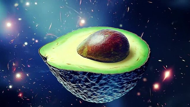 Galaxy Version of avocado realistis, highly detailed,ai generatif