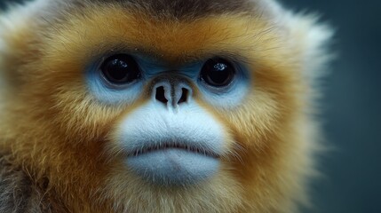 Close-up of a golden snub-nosed monkey
