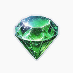 Sparkling Emerald Gemstone Sticker Illustration