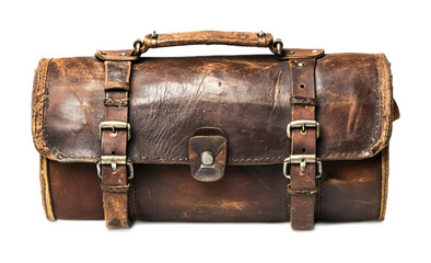 Leather Briefcase for Professional and Stylish Storage - Isolated on White Background