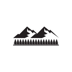 Mountain and forest vector template climber simple logo idea