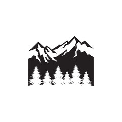 Mountain and forest vector template climber simple logo idea