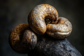 macro shot of cashews