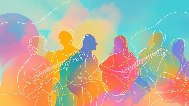 Abstract musical group performance