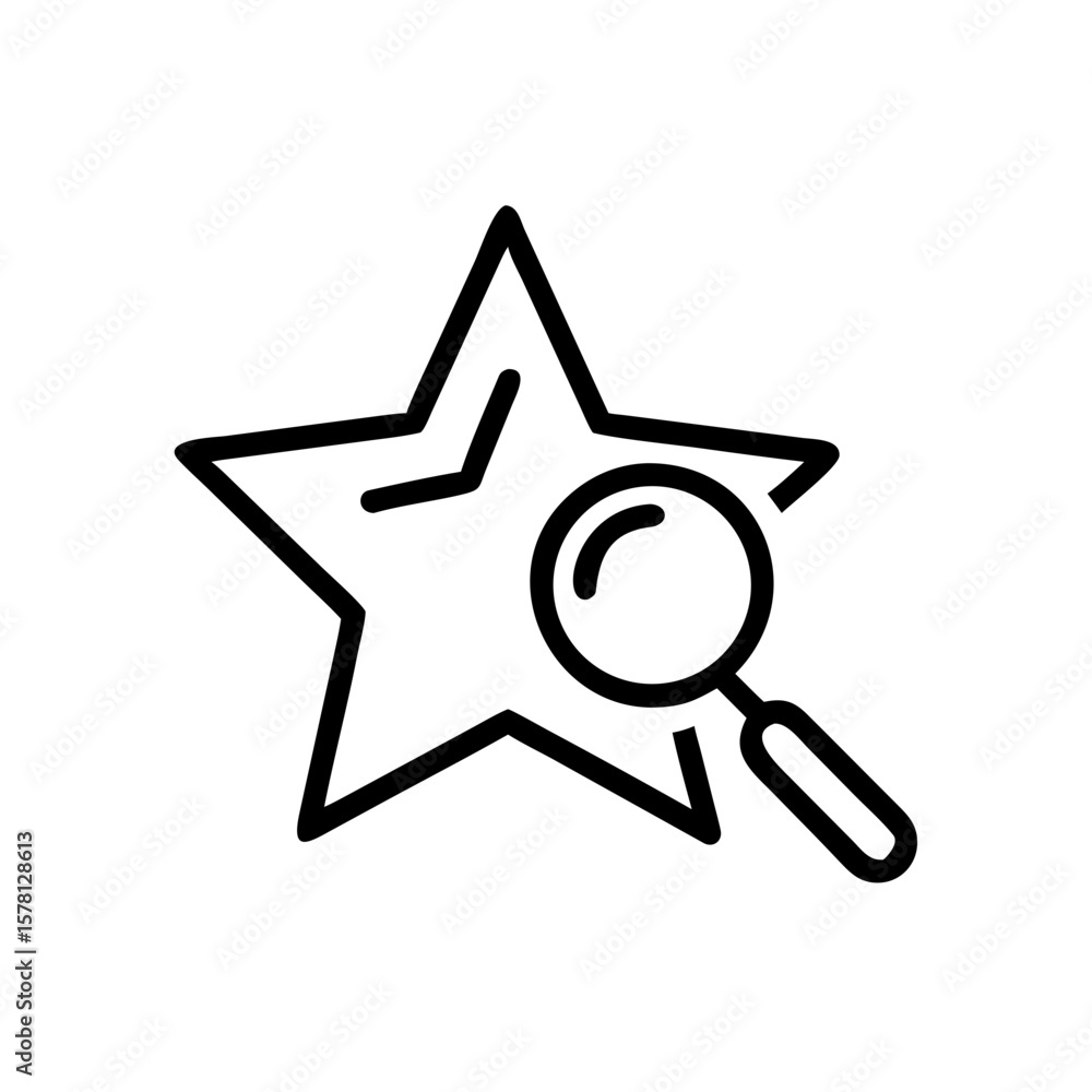 Fototapete a stylized image with a star and a magnifying glass, symbolizing investigation and highlighting exce