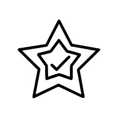 Obraz premium An illustrative symbol of achievement, two stars with a checkmark, emphasizing the success or quality.