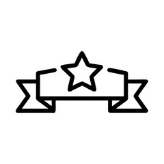 Obraz premium An artistic emblem features a stylized star positioned atop a gracefully unfurling ribbon, rendering a symbol of achievement or accolade in a monochromatic outline.