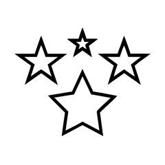 Obraz premium Geometric graphic of celestial formations with various sizes and outline. A set of star in minimalism aesthetic. This design of star can represent success and achievement in any filed.