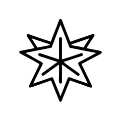 Obraz premium A minimalist vector outline of a star showcases a six-pointed star, exuding geometric elegance and versatility.