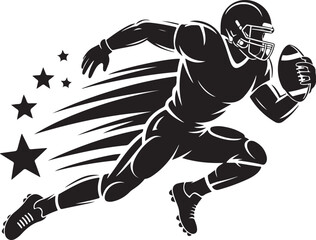 Action Football Silhouettes Clipart

