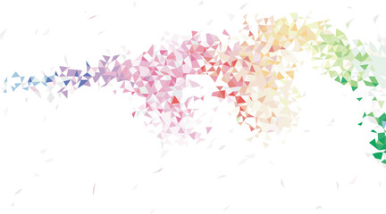 Geometric gradient pattern with scattered triangles