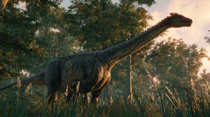 Prehistoric creature in a forest