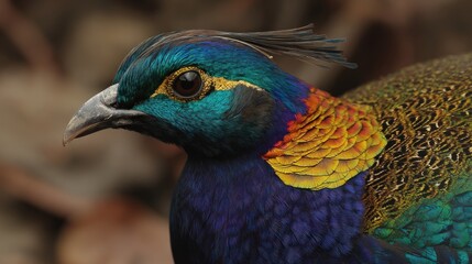 Close-up of a colorful pheasant