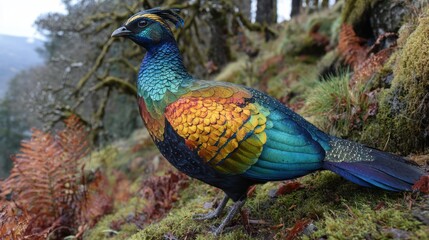 Colorful pheasant in a natural setting
