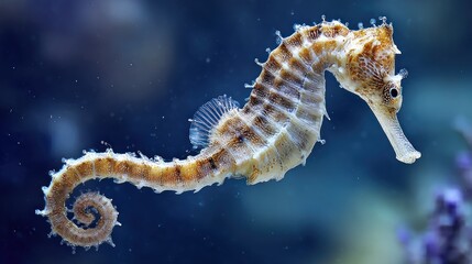 Sea horse swimming in aquarium