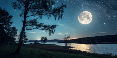 A beautiful moon night scene 