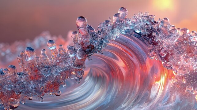 crystalline wave crashing in void