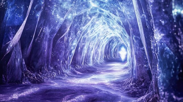 crystalline tunnel refracting starlight