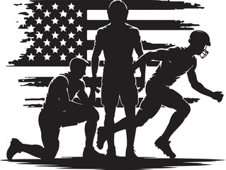 Grunge Style Football Silhouettes USA Background

