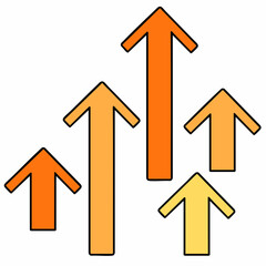 矢印上向きオレンジ/WEB対応SVGデータ