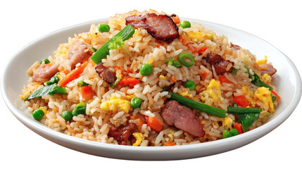 Fried rice plate, Asian cuisine concept, isolated on tranparent background 