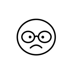 メガネ困る顔アイコン/WEB対応SVGデータ