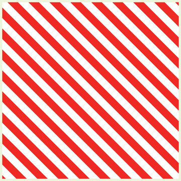 The repeating red and white diagonal lines create a bold, contrasting pattern. Suitable for design backgrounds, decorative elements, or eye-catching visual warning symbols.