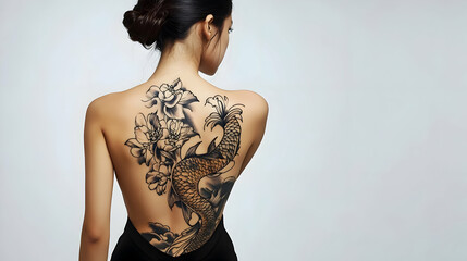 Woman back tattoo design