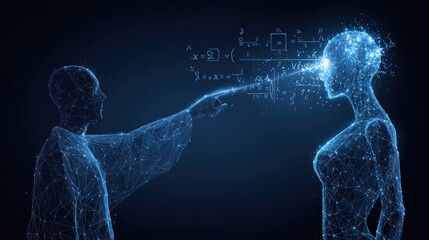 Abstract figures, mathematical equations