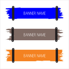 Set of Colorful Brush Stroke Banners with Bold Typography for Design and Presentation