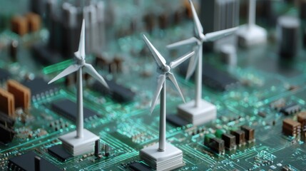 Miniature wind turbines on circuit board
