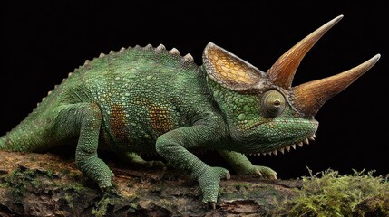 Closeup of a vibrant chameleon