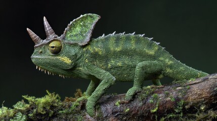 Obraz premium Close-up of a green chameleon