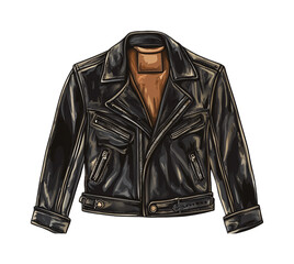 Leather Jacket Patch for Customization and Fashion - Isolated on White Background