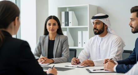 Obraz premium Business and company employ arab Gulf Technology Expart working in office 