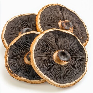 daldinia concentrica king alfreds cakes fungus concentric black discs isolated on white transparent background