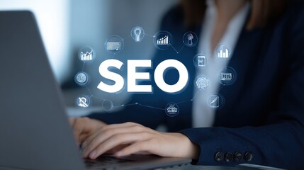 Person working on seo optimization strategy