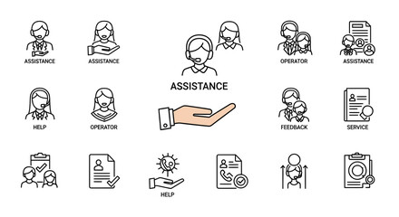Customer Service Assistance Icons