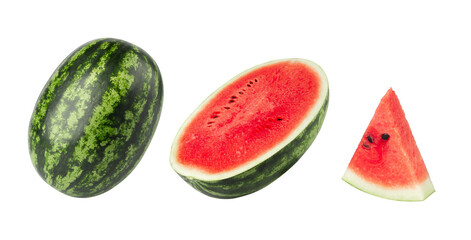 Set of Watermelon, cutout, full depth of field.