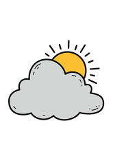 Cloud and Sun Doodle Illustration
