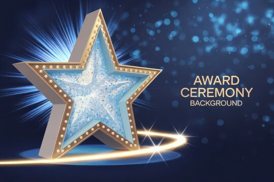 Elegant luminous star with a light trail on a serene gradient background