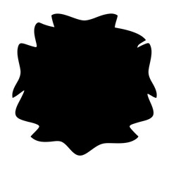 Silhouette of Abstract Starburst Shape, A black silhouette of an abstract, jagged starburst shape, symbolizing excitement, energy, or a special offer.
